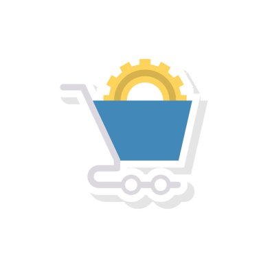 sepeti arabası vektör çizim ayarlama 