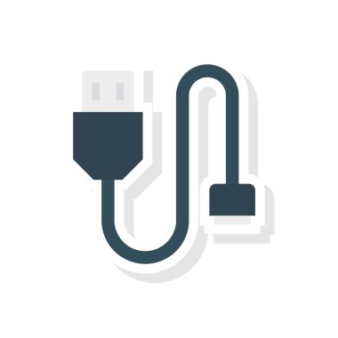 USB veri kablosu konektörü vektör çizim 