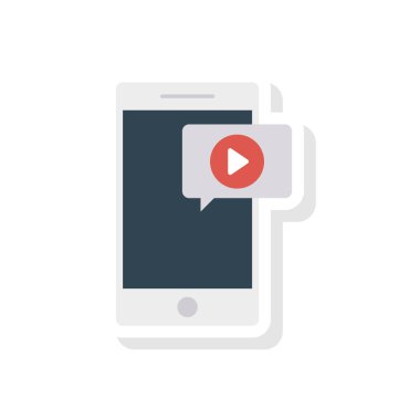 Görüntülü sohbet kabarcık telefon vektör çizim 