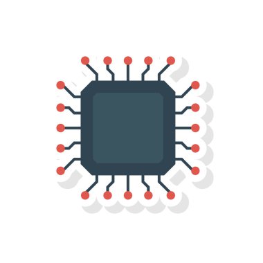 CPU işlemci çip vektör çizim 