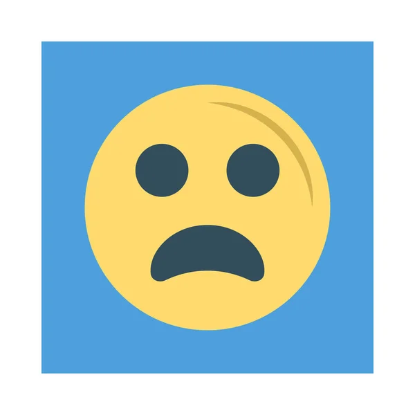 Smutný Emoji Tvář Vektorové Ilustrace — Stockový vektor
