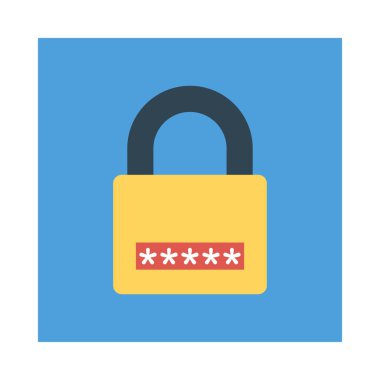 asma kilit özel güvenli vektör çizim 