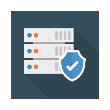 güvenli sunucu kalkan vektör çizim 