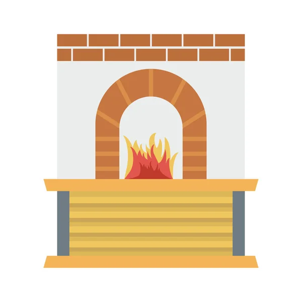 Fireplace Chimney Flame Vector Illustration — Stock Vector