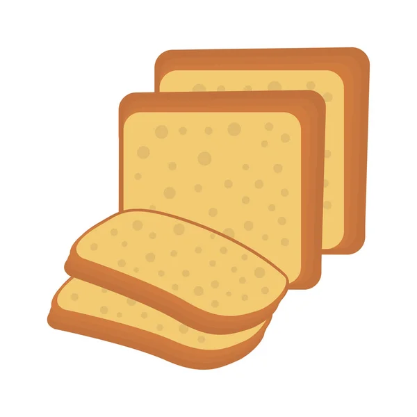 Pan Rebanada Panadería Vector Ilustración — Vector de stock