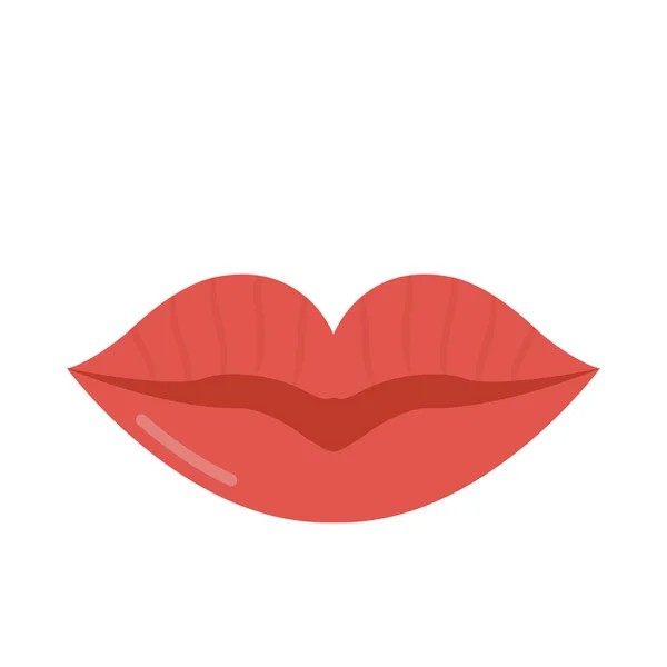Lábios Beijo Batom Vetor Ilustração — Vetor de Stock