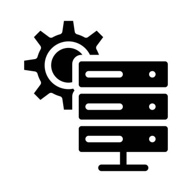 sunucu stroage ayarı vektör çizim 
