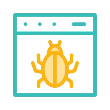 hata virüs düz simgesi beyaz arka plan, vektör, illüstrasyon izole