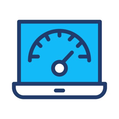 hız göstergesi düz simgesi beyaz arka plan, vektör, illüstrasyon izole