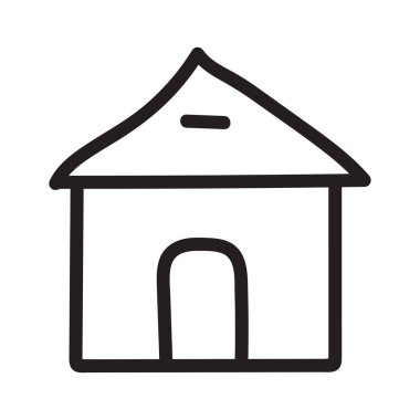 ev düz simgesi beyaz arka plan, vektör, illüstrasyon izole