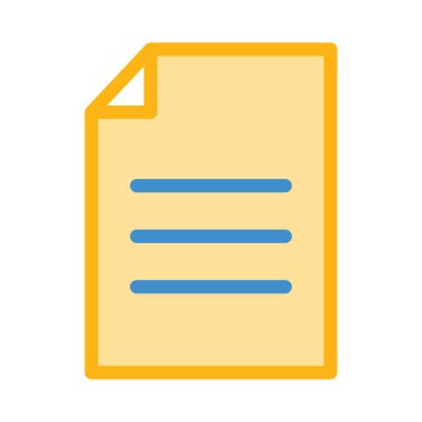 Belge düz simgesi beyaz arka plan, vektör, illüstrasyon izole 