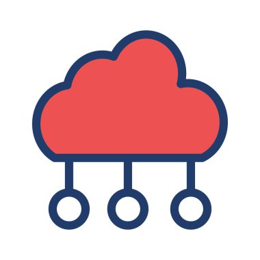 Ağ düz simgesi beyaz arka plan, vektör, illüstrasyon izole bulut