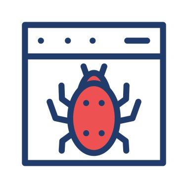 hata virüs düz simgesi beyaz arka plan, vektör, illüstrasyon izole