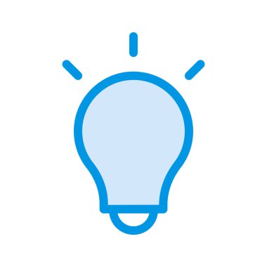 Beyaz arka plan, vektör, illüstrasyon izole ampul düz simgesi