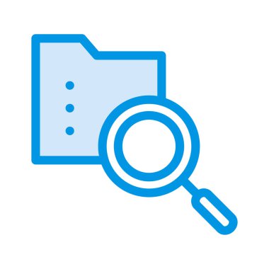 Arama dizin klasör düz simgesi beyaz arka plan, vektör, illüstrasyon izole