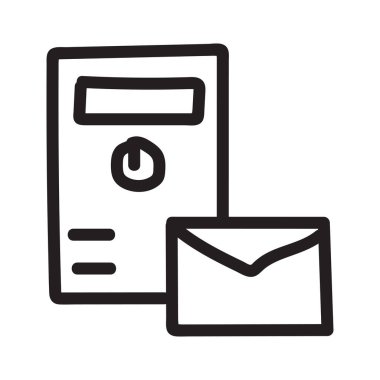 gelen kutusu posta düz simgesi beyaz arka plan, vektör, illüstrasyon izole