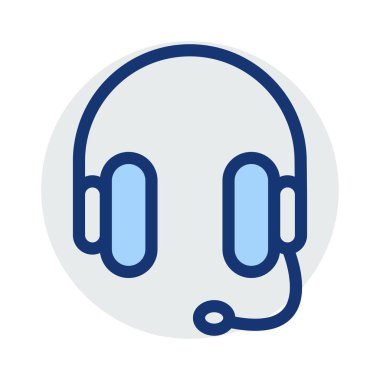 Destek Hizmetleri kulaklık vektör çizim 