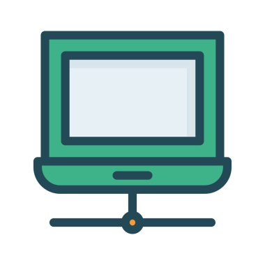 dizüstü bilgisayar paylaşımı ağ vektör çizim 