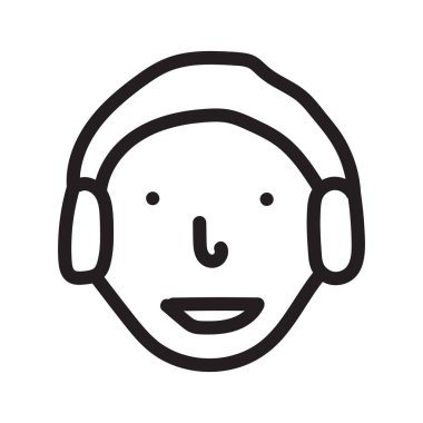 destek hizmeti kullanıcı düz simgesi beyaz arka plan, vektör, illüstrasyon izole