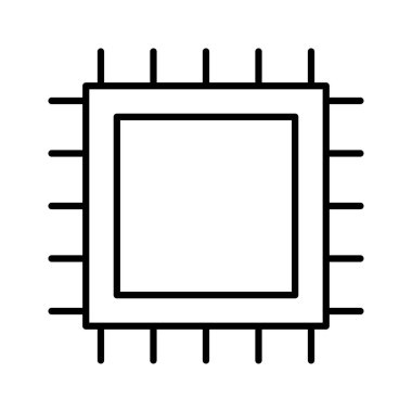 İşlemci Cpu vektör çizim chip 