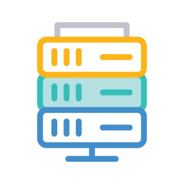 sunucu depolama veritabanı vektör çizim 