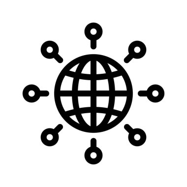 bağlantı ağ küresel vektör çizim 