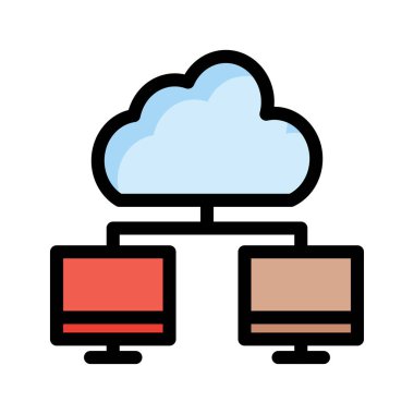 Ağ bulut bağlantı vektör çizim 