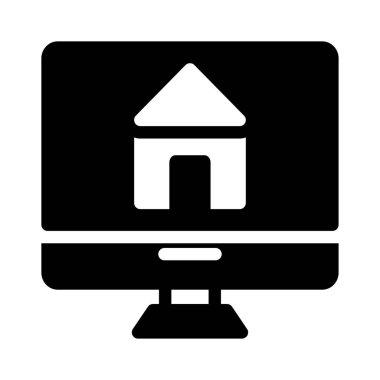 Beyaz arka plan, vektör, illüstrasyon izole Lcd monitör düz simgesini Ana ekranda