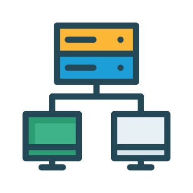 ağ bağlantısı veritabanı vektör çizim 