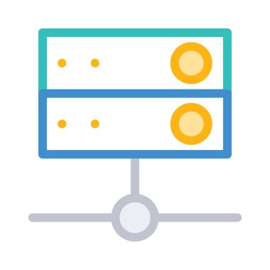 sunucu ağ veritabanı vektör çizim 