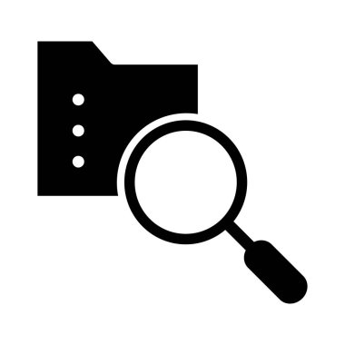 Arama dizin klasör düz simgesi beyaz arka plan, vektör, illüstrasyon izole