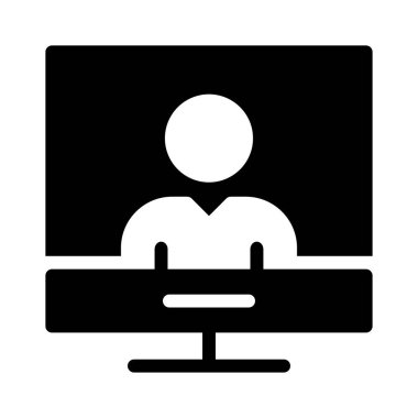 kullanıcı profili düz simgesi beyaz arka plan, vektör, illüstrasyon izole