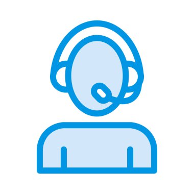 destek hizmeti kullanıcı düz simgesi beyaz arka plan, vektör, illüstrasyon izole