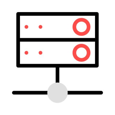 sunucu ağ veritabanı vektör çizim 