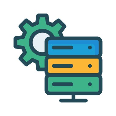 sunucu stroage ayarı vektör çizim 