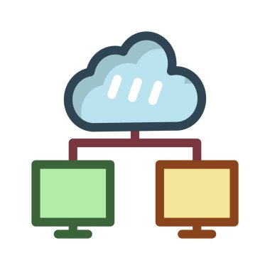 Ağ bulut sunucu vektör çizim 