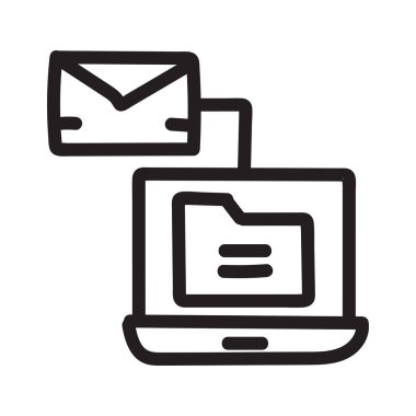 gelen kutusu posta düz simgesi beyaz arka plan, vektör, illüstrasyon izole