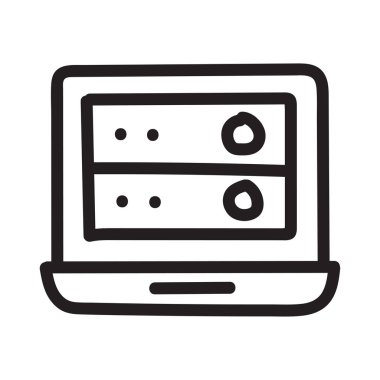 veritabanı sunucu düz simgesi beyaz arka plan, vektör, illüstrasyon izole