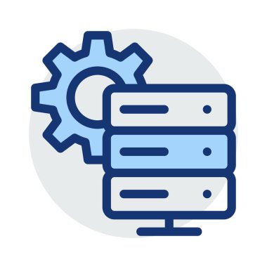 sunucu stroage ayarı vektör çizim 