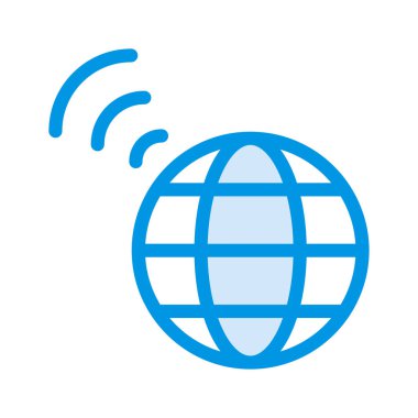 Dünya ağ bağlantısı düz simgesi beyaz arka plan, vektör, illüstrasyon izole 