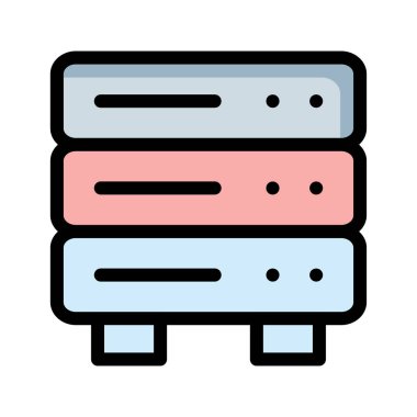 sunucu veritabanı depolama vektör çizim 