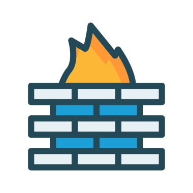 Güvenlik Duvarı güvenlik koruma vektör çizim 