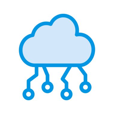 Ağ düz simgesi beyaz arka plan, vektör, illüstrasyon izole bulut