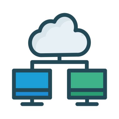 ağ depolama vektör çizim bulut 