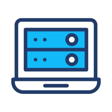 veritabanı sunucu düz simgesi beyaz arka plan, vektör, illüstrasyon izole