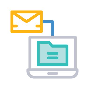 gelen kutusu posta düz simgesi beyaz arka plan, vektör, illüstrasyon izole