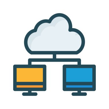 Ağ bulut bağlantı vektör çizim 