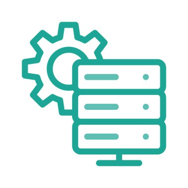 sunucu stroage ayarı vektör çizim 