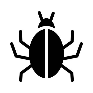 hata virüs düz simgesi beyaz arka plan, vektör, illüstrasyon izole