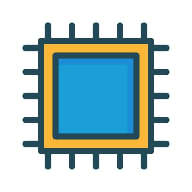 İşlemci Cpu vektör çizim chip 